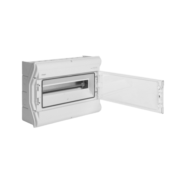 Hager 18 Way Distribution Board - Surface Mount 1×18 Module IP55 Rated