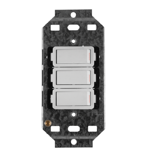 Crabtree Classic 3‑Lever 1‑Way Switch - 4×2, White
