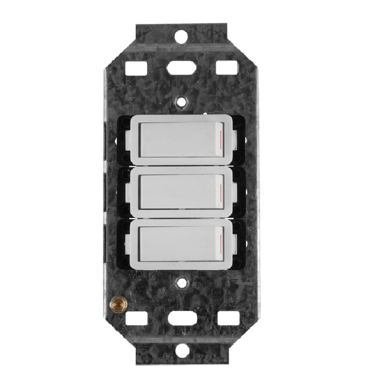 Crabtree Classic 3‑Lever 1‑Way Switch - 4×2, White