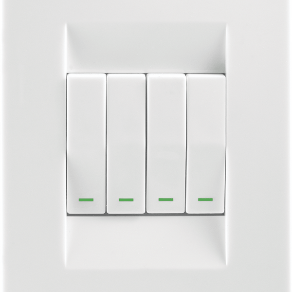 Crabtree Topaz 4‑Lever 2‑Way Switch - 4×2 White