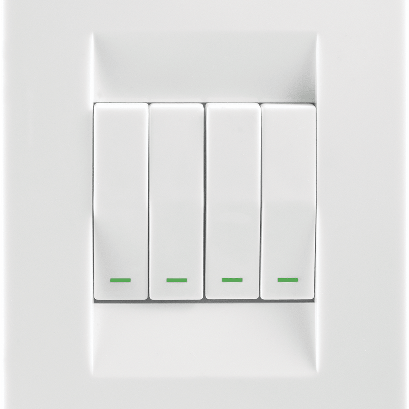 Crabtree Topaz 4‑Lever 2‑Way Switch - 4×2 White