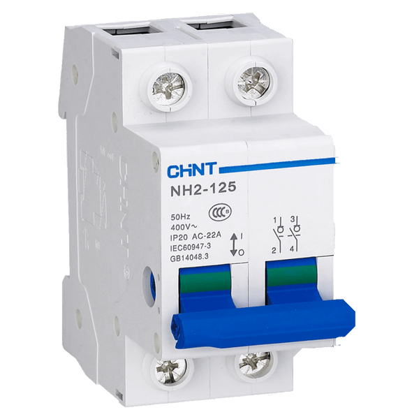 Chint Isolator - 63A, 2 Pole, DIN Rail Mounted