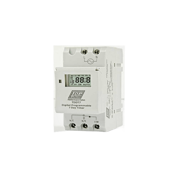 Top Tronic 7-Day Digital Timer - 20A, DIN Rail Mounted