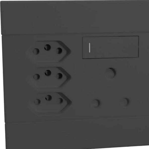 Veti 2 - Switch Socket 1×16A RSA & 3×RSA V‑Slim Charcoal