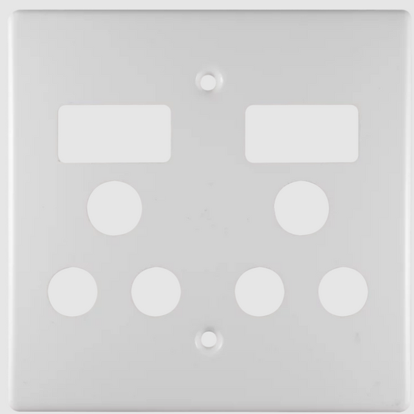Crabtree Classic Double SSO 2×16A RSA Cover Plate - 4×4, White