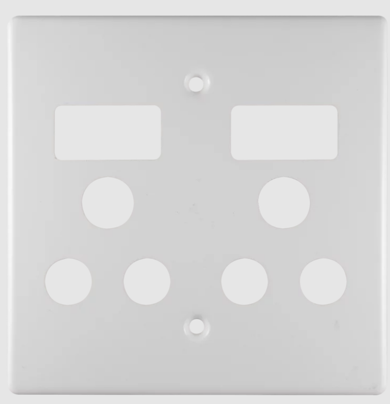 Crabtree Classic Double SSO 2×16A RSA Cover Plate - 4×4, White