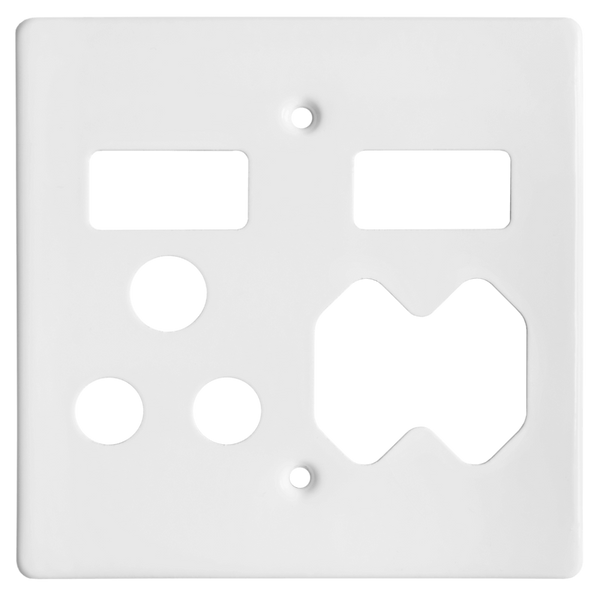 Crabtree Classic Combo Cover Plate - 1×16A RSA + 2×16A V‑Slim (White)
