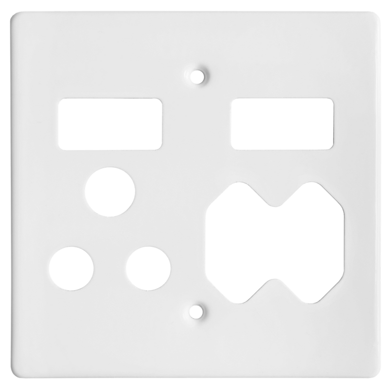 Crabtree Classic Combo Cover Plate - 1×16A RSA + 2×16A V‑Slim (White)