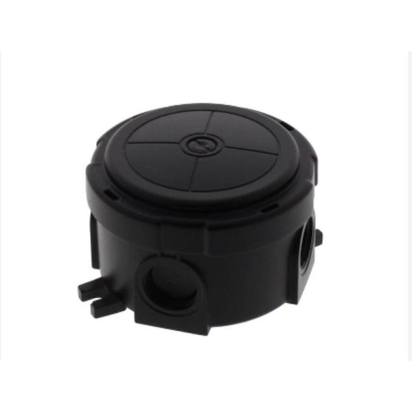 WISKA COMBI 304 Round Junction Box - Ø 82 × 57 mm, Black, IP66/67 (Polypropylene)