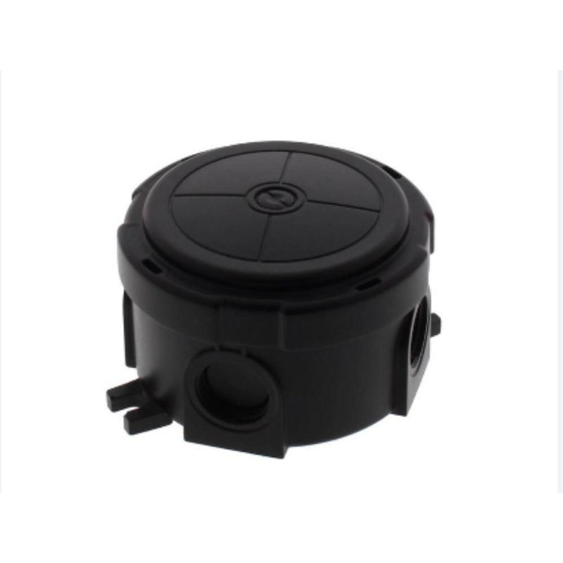 WISKA COMBI 304 Round Junction Box - Ø 82 × 57 mm, Black, IP66/67 (Polypropylene)