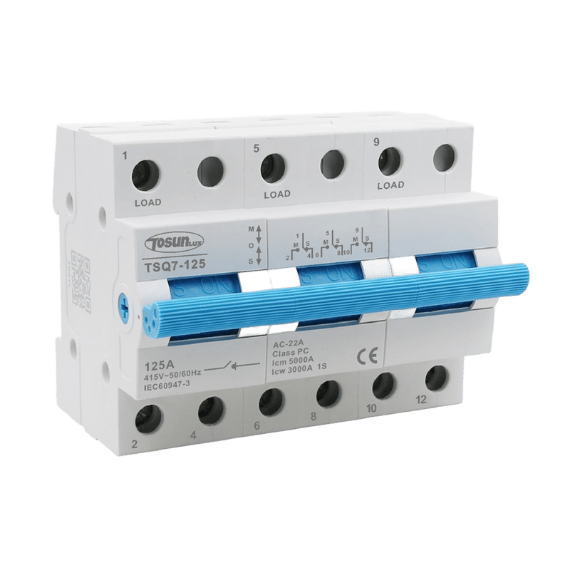 Tosun 125A 4-Pole Changeover Switch - DIN Rail Mount