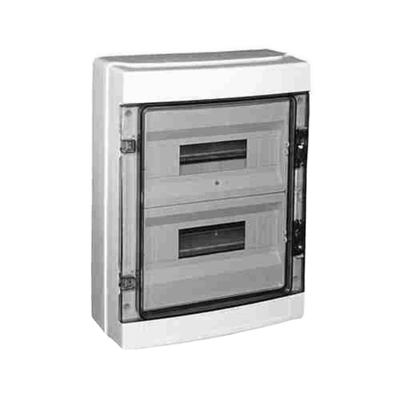 TOSUN 24-Way (2×12) DIN Rail Distribution Box - IP65 Weatherproof Surface Mount