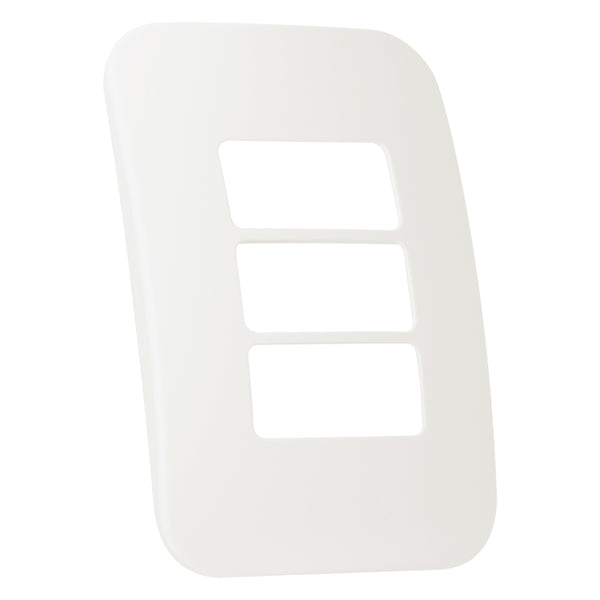 Veti 1 - Three Single Module Horizontal Cover Plate White