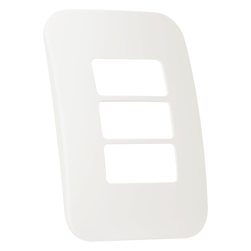 Veti 1 - Three Single Module Horizontal Cover Plate White