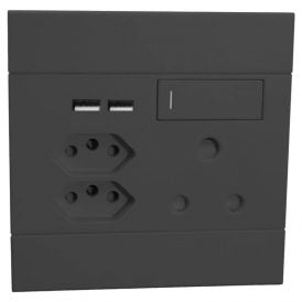 Veti 2 - Combo SSO 1×16A RSA 2×16A V‑Slim 2×2100mA USB 4×4 Complete Charcoal
