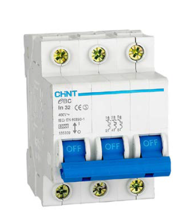 Chint DIN Circuit Breaker - 10A, 3P, C-Curve, 3kA