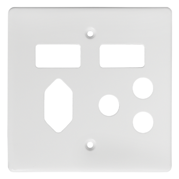 Crabtree Classic Combo Cover Plate - 1×16A RSA + 1×16A V‑Slim (4×4, White)