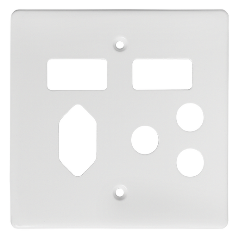 Crabtree Classic Combo Cover Plate - 1×16A RSA + 1×16A V‑Slim (4×4, White)