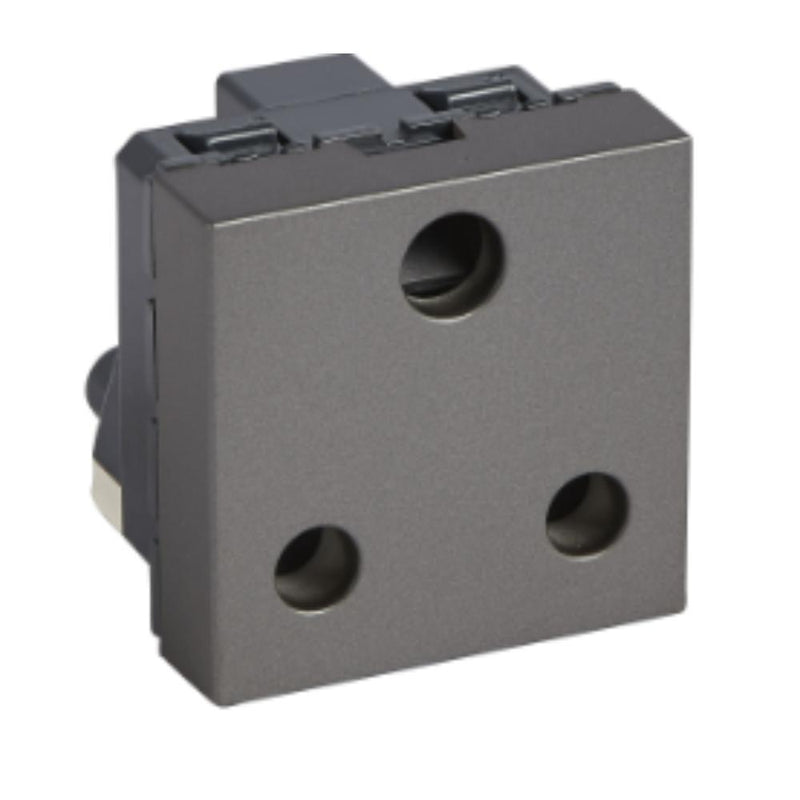 Legrand Arteor RSA Socket - 16A, Round, Unswitched, 2-Module, Magnesium