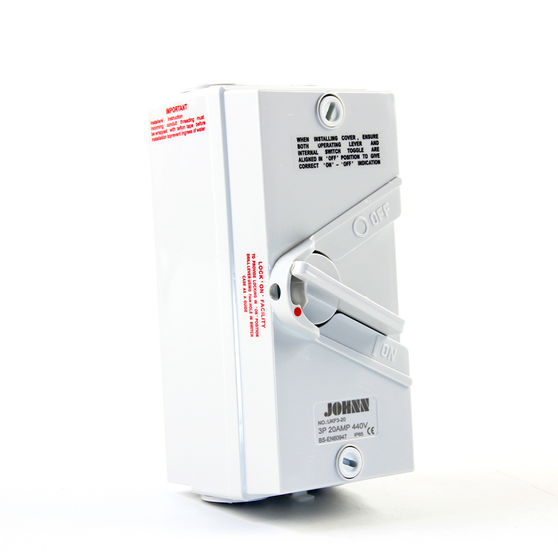 Chint Johnn Enclosed Weatherproof Isolator 2P 20A/440V