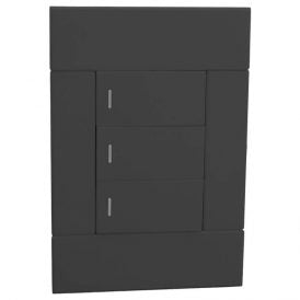 Veti 2 - 3 Lever 1‑Way Switch 4×2 Charcoal