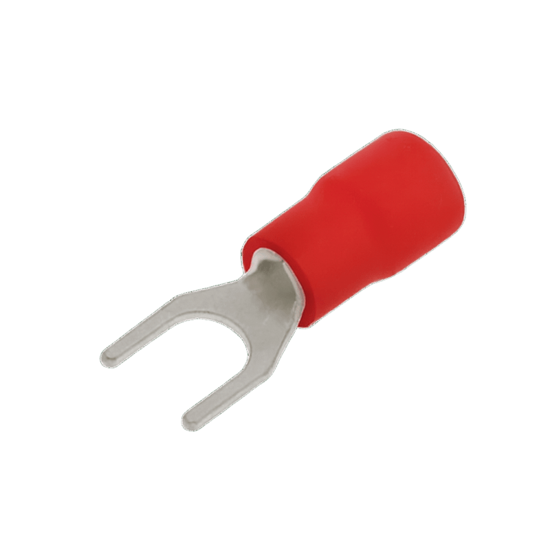 Insulated Red Forked Spade Terminal - 6 mm