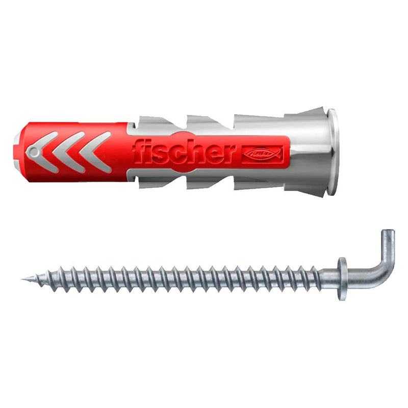 Fischer DuoPower 8 x 40mm Nylon Plug With Angle Hook