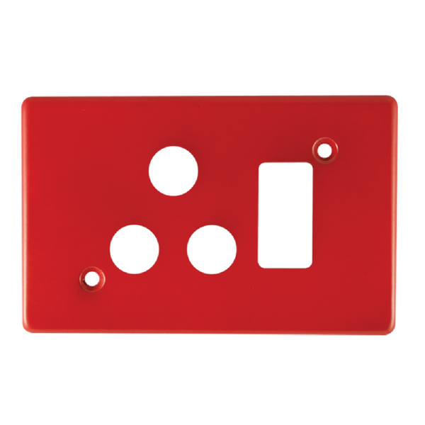 Crabtree Classic SSO 1×16A RSA Horizontal Cover Plate - 4×2, Red