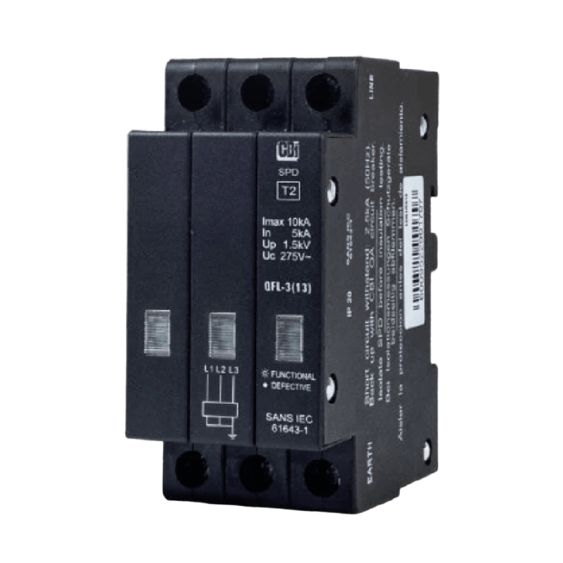 CBI QFL-3(13) 3P Mini-Rail Surge Arrester - 10KA