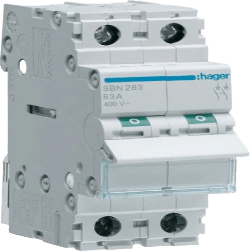 Hager 63 A 2‑Pole Isolator Switch