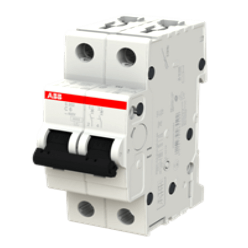 ABB 6 A 2‑Pole MCB - C‑Curve, 10 kA, DIN Rail Mount
