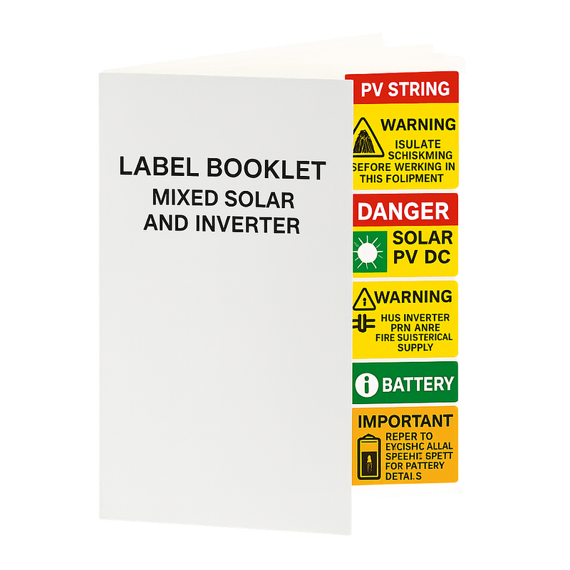 Label Booklet - Mixed Solar and Inverter
