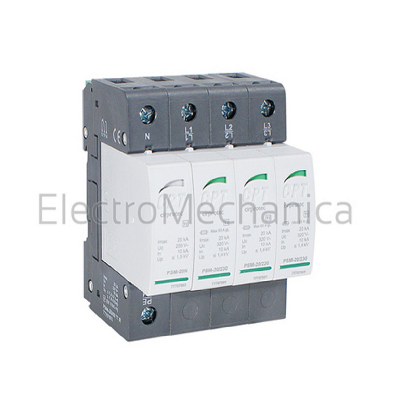 Electromechanica Cirprotec PSM4-20/400 TT (Type 2, 20 kA, 3P+N)