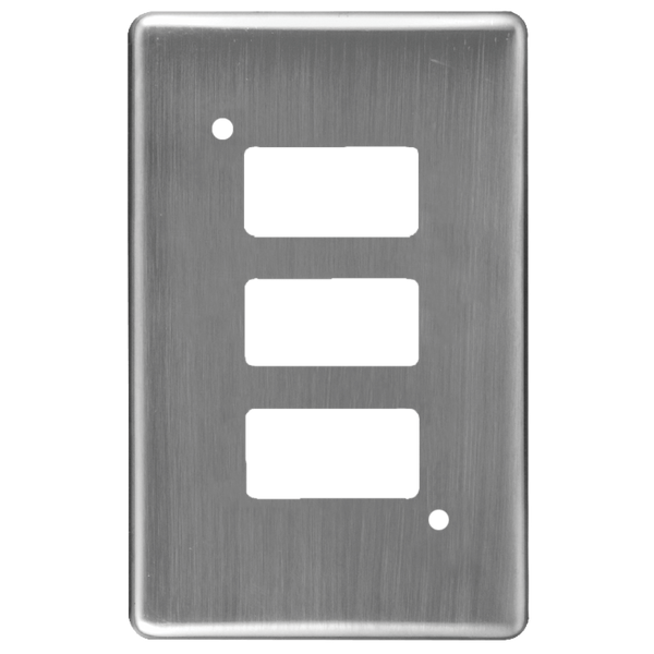 Crabtree Classic 3 Lever Cover Plate - 4×2, Satin Chrome