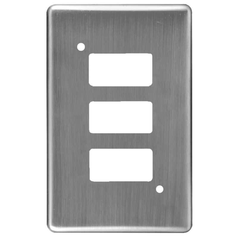 Crabtree Classic 3 Lever Cover Plate - 4×2, Satin Chrome