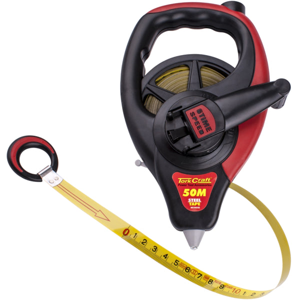 Tork Craft Measuring Tape - 50m × 13mm, Steel Blade with Handle
