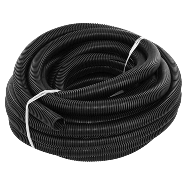 Black 29 mm ID / 33 mm OD Slit PP Convoluted Tubing (Per Meter)
