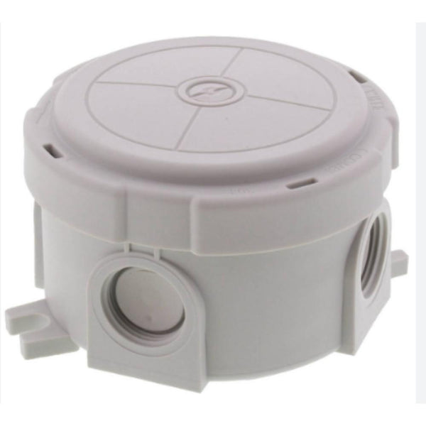 WISKA COMBI 304 Round Junction Box - Ø 82 × 57 mm, Grey, IP66 (Polypropylene)