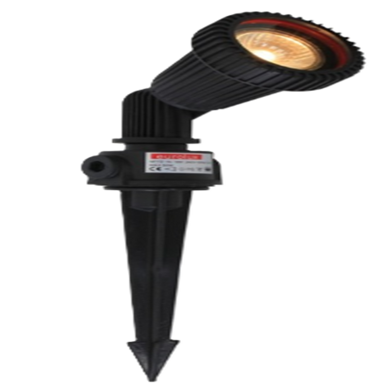 Eurolux Garden Spike Light - Black Polycarbonate, 1xGU10, Glass Lens