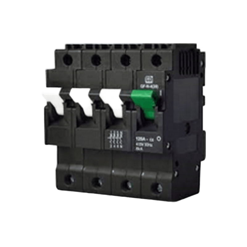 CBI 60A 3P+N Earth Leakage with Overload Protection - 6kA Mini Rail, 4.5 Module, Black (117mm) with White/Green Handle