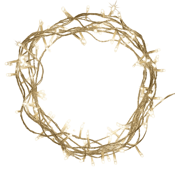 Starlit LED T String / Fairy Light - 10M, 100 LEDs, Warm White/Yellow, Self-Flashing