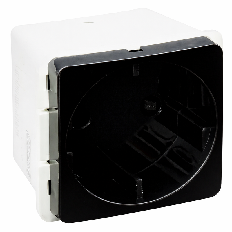 Veti 1 - 16A Schuko Socket Outlet Black