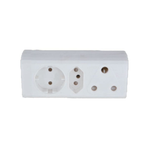 Ausma Multi Wall Adaptor - 1×RSA 3-Pin + 1×V-Slim + Schuko