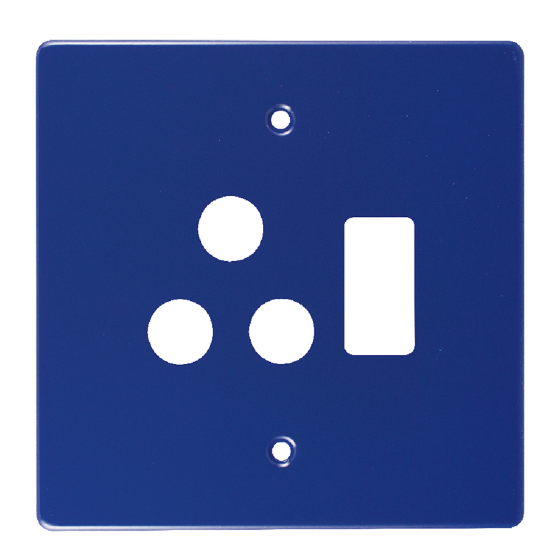Crabtree Classic Single SSO 1×16A RSA Cover Plate - 4×4, Blue
