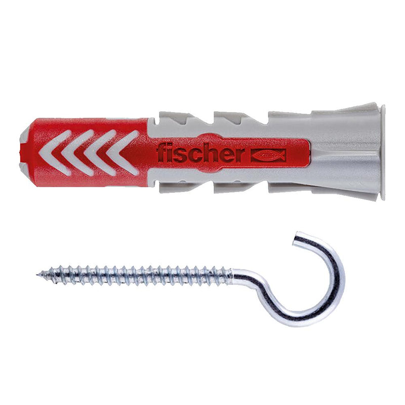 Fischer DuoPower 6 x 30mm Nylon Plug With Angle Hook