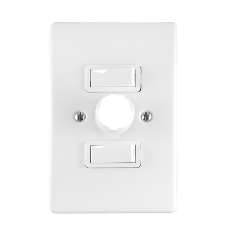 Crabtree Classic 2‑Lever Dimmer Switch with Cover - 600 W, 4×2 White