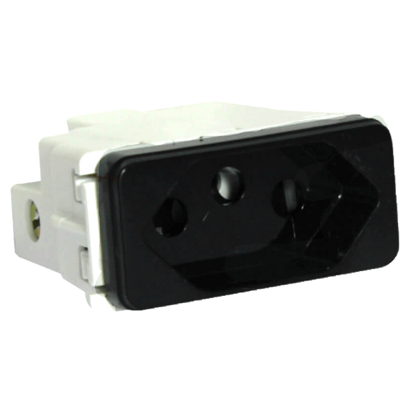 Veti 1 - 16A V-Slim 3 Pin Socket Outlet Module Only Black