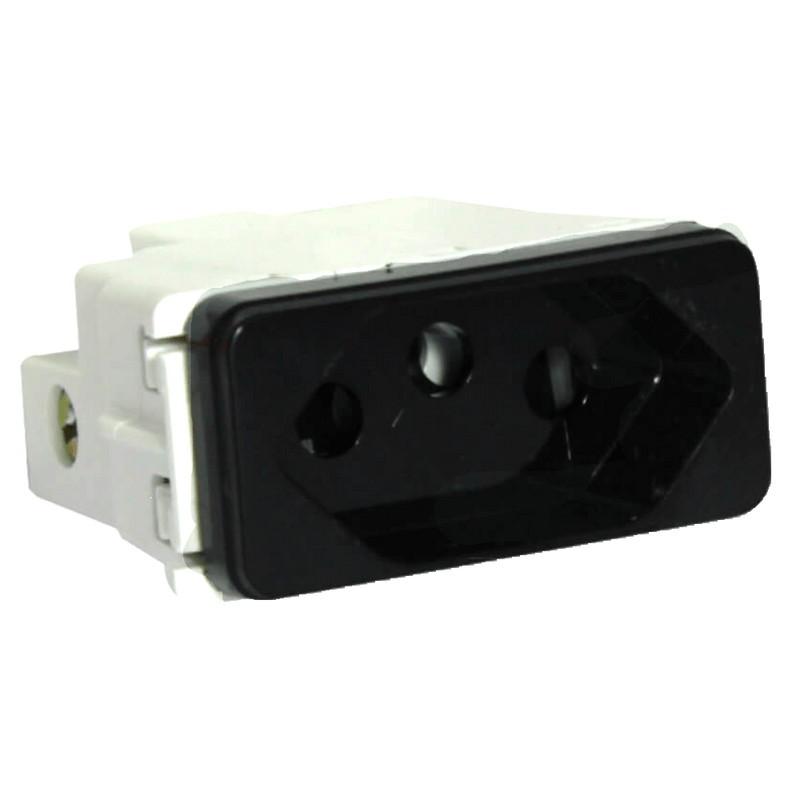 Veti 1 - 16A V-Slim 3 Pin Socket Outlet Module Only Black