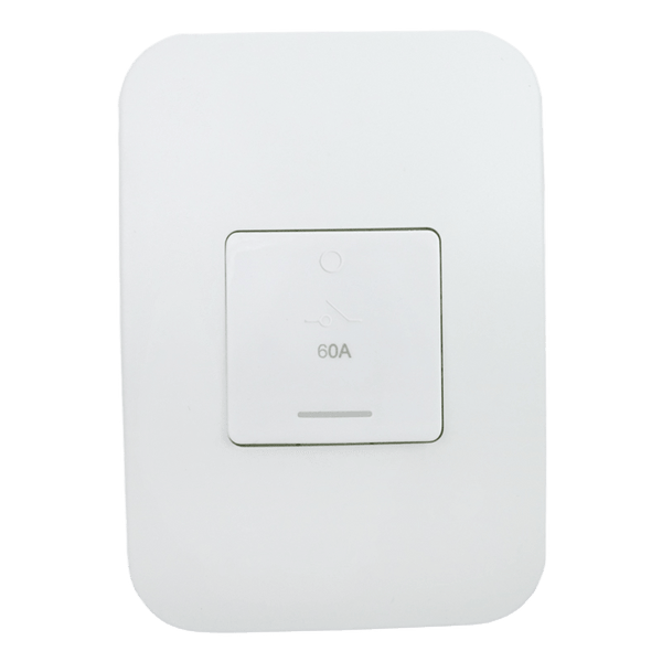 Veti 1 Isolator - 60A 3 Pole Complete 4×2 White with Indicator