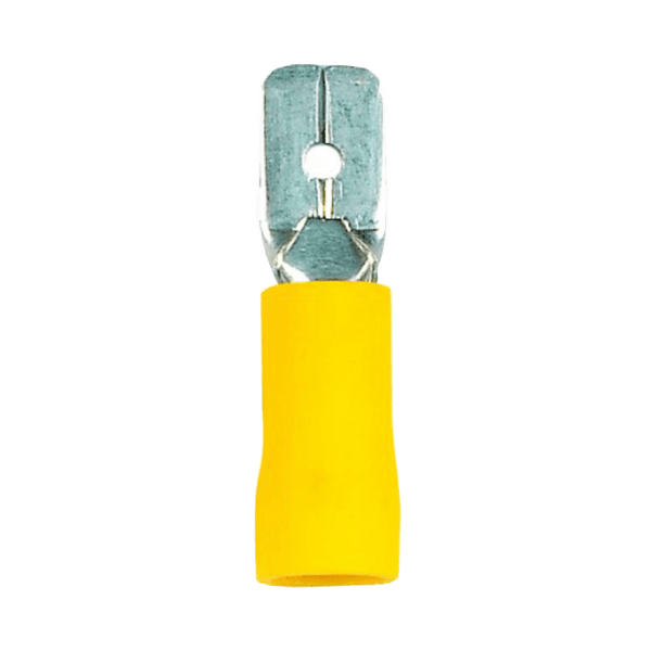 Insulated Male Disconnect Lug - 6.3mm, Yellow